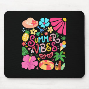 Boho Flower Hello Summer Vibes Funny Beach Life Me Mouse Mat