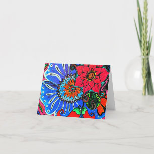 Boho Flower Illustration Blank Notecards