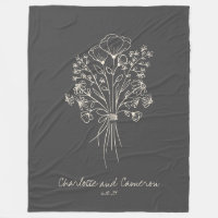 Boho Flower Line Art Drawing Personalised Names