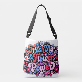 Boho Flower Power Graphic Crossbody Bag