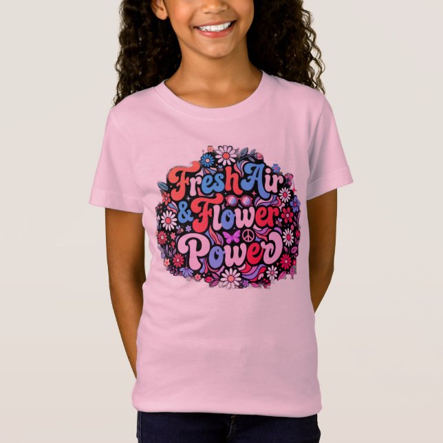 Boho Flower Power Graphic T-Shirt (Front)
