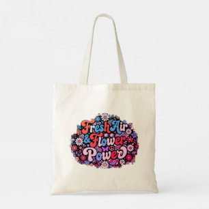 Boho Flower Power Graphic Tote Bag