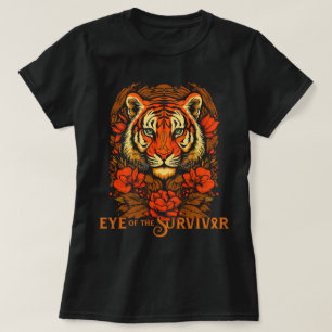 Boho Flower Tiger Eye Of The Survivor Leukaemia T-Shirt