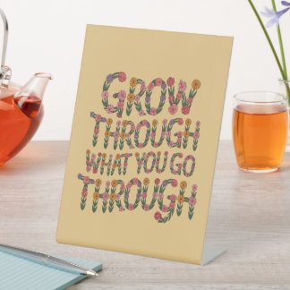 Boho Flower Typography Motivational Teacher Gift Pedestal Sign