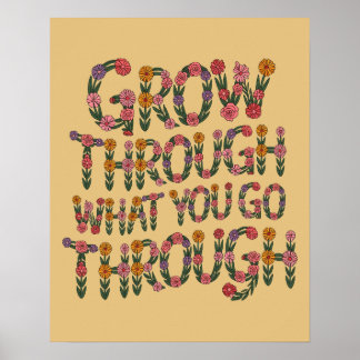 Boho Flower Typography Motivational Teacher Gift Poster