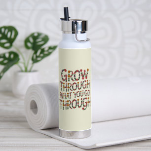 Boho Flower Typography Motivational Teacher Gift Water Bottle