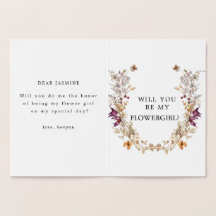Boho Flower Will You Be My Flower Girl Card