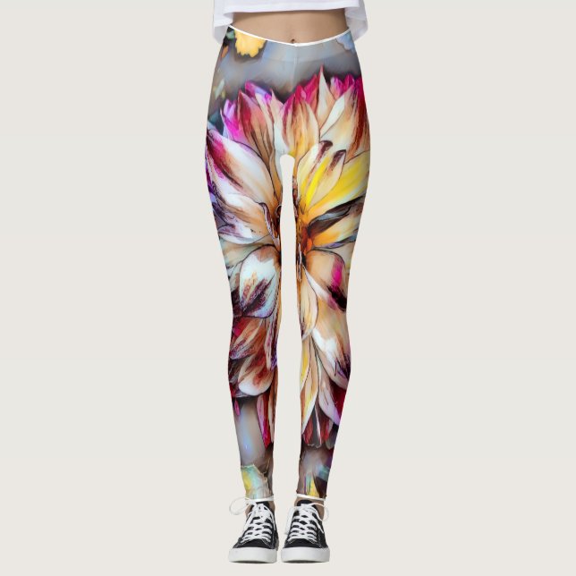 Boho Flower Yoga Pants (Front)