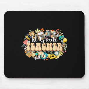 Boho Flowers 1st Grade Teacher Appreciation Back T Mouse Mat