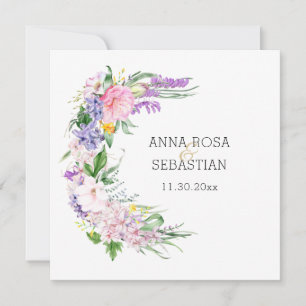 *~* Boho Flowers AR15 QR RSVP Wedding Invitation