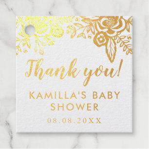 Boho Flowers Baby Shower Thank You Favour Tags