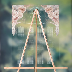 Boho flowers Baptism seating chart