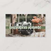Boho Flowers & Camera Business Card