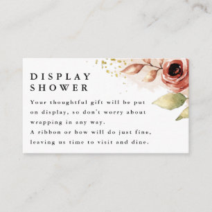 Boho Flowers, Earthy Floral Display Shower Enclosure Card
