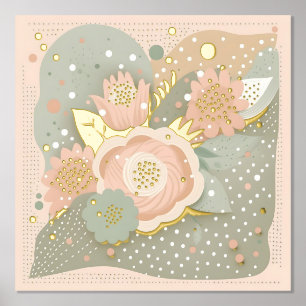 Boho Flowers  Foil Prints