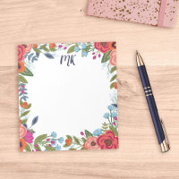 Boho Flowers Monogrammed