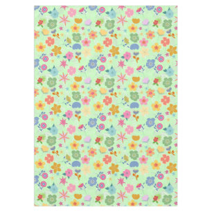 Boho Flowers Pattern B01.w LGreen BG Tablecloth