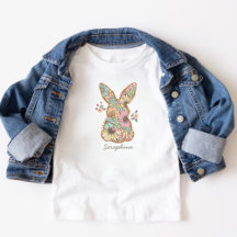Boho Flowers Pattern Easter Bunny Kids
