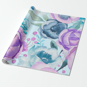 Boho Flowers Pattern Wrapping Paper