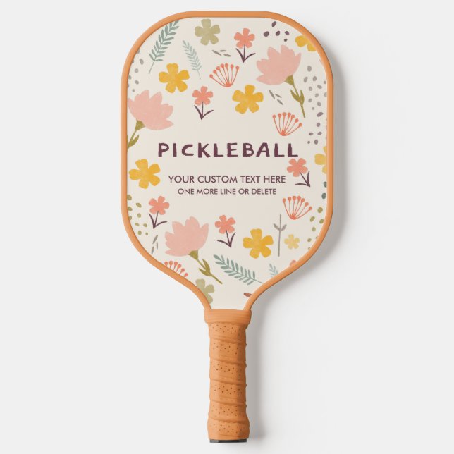 Boho Flowers Pickleball Paddle | Personalise it! (Front)