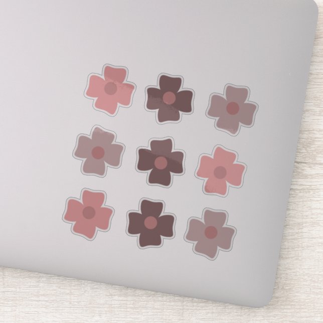 Boho Flowers Pink Earthy Tones (Detail)