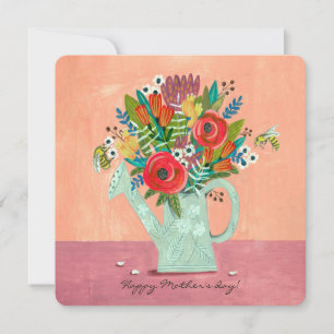 Boho Flowers pink illustration  Card