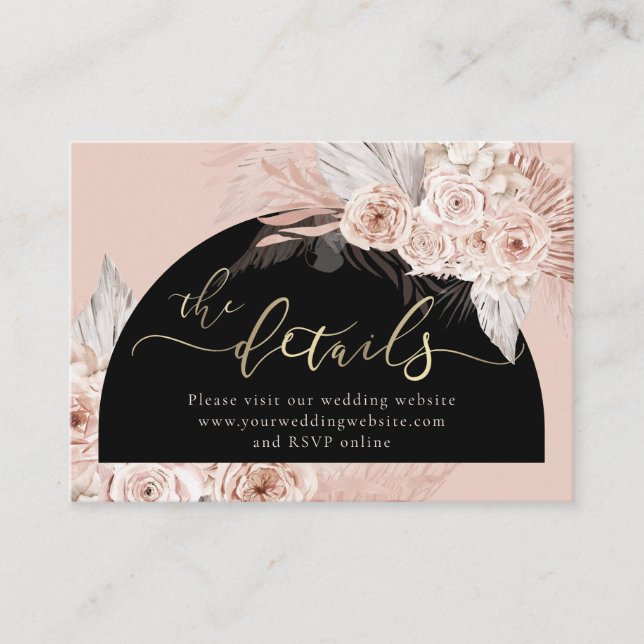 Boho Flowers Wedding Enclosure Card (Front)