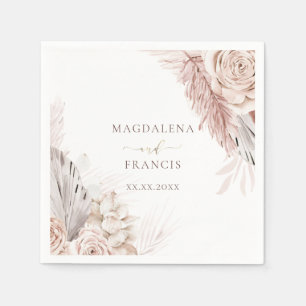 boho flowers wedding napkin