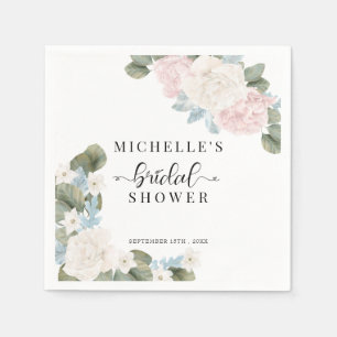 Boho Flowers Winter Bridal Shower  Napkin