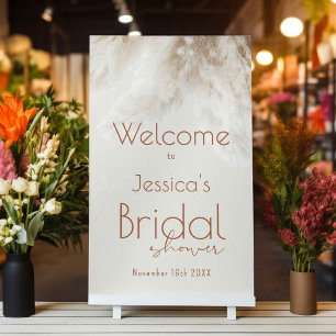 Boho Fluffy Pampas Grass Bridal Shower Welcome Poster