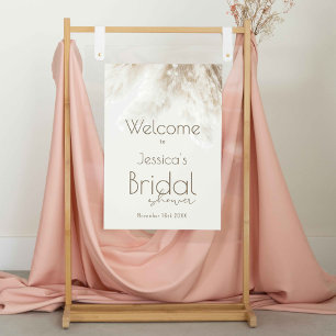 Boho Fluffy Pampas Grass Bridal Shower Welcome Poster