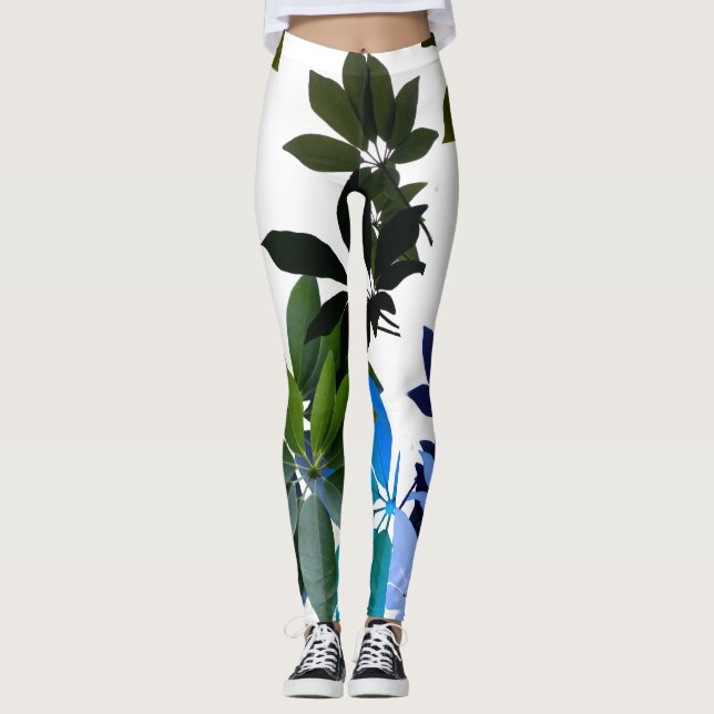 Boho Foliage Art Leggings (Front)