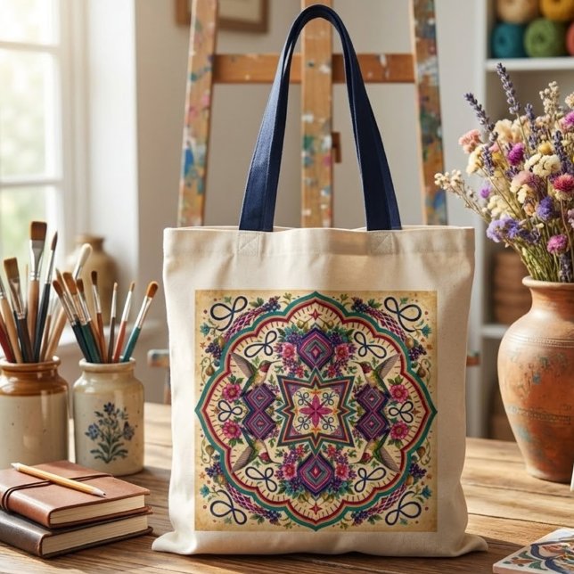 Boho Folk Art  Tote Bag (Creator Uploaded)
