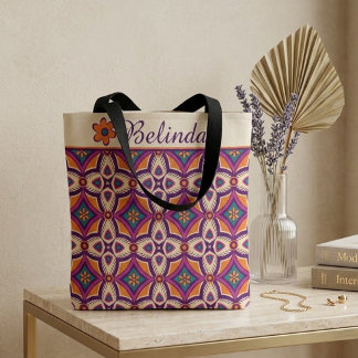 Boho Folk Art Tote Bag