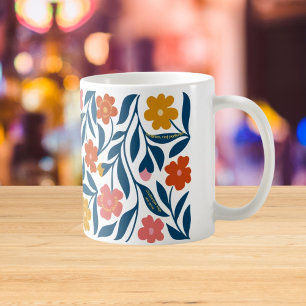 Boho Folk Floral Art, Positive Affirmation Gift Coffee Mug
