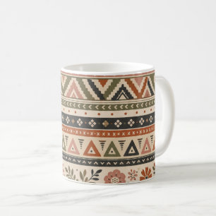Boho Folk Floral Geometric Seamless Pattern Coffee Mug