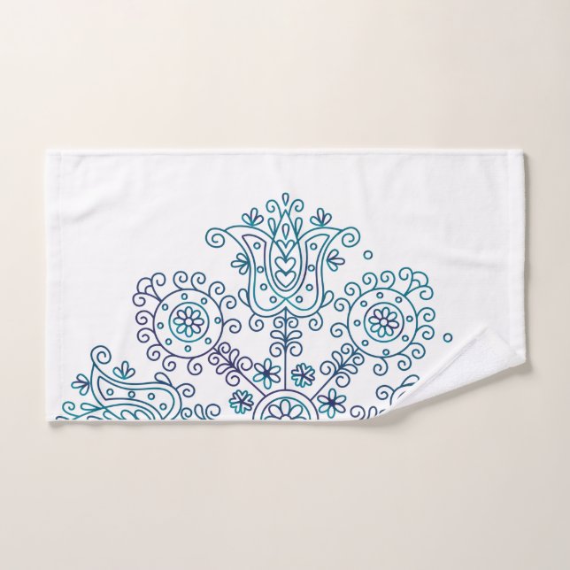 Boho Folk Pattern Hand Towel (Hand Towel)