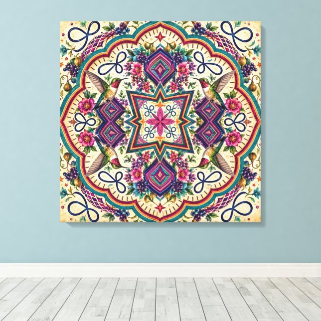 Boho Folk Wall Art  (Insitu(Wood Floor))