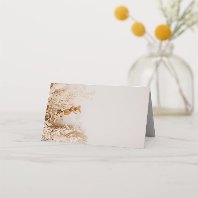 Boho Foral Fall Wedding  Place Card (Front)