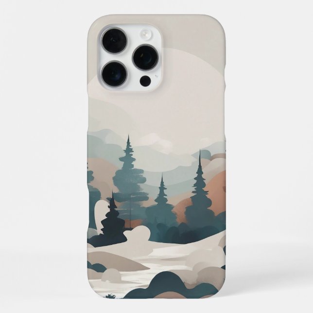 Boho Forest Landscape Artwork iPhone Case (Back)