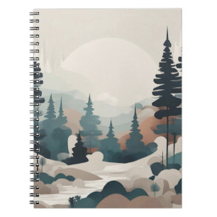 Boho Forest Landscape Artwork Notebook