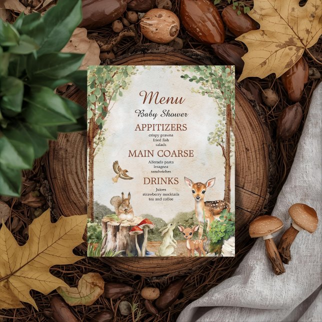 Boho forest Woodland animals Rustic Baby Shower  Flyer (Creator Uploaded)