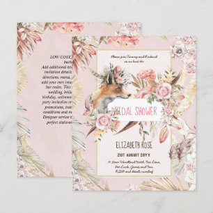 Boho FOX Bridal Shower Woodland Feathers Floral