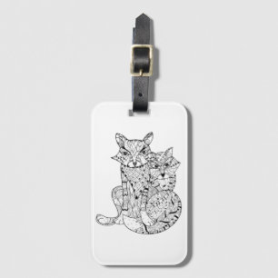 Boho Fox Doodle Luggage Tag