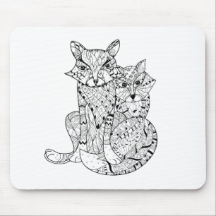 Boho Fox Doodle Mouse Mat