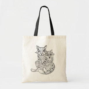 Boho Fox Doodle Tote Bag