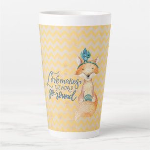 Boho Fox Love Quote   Latte Mug