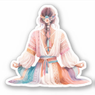 Boho Frau- Illustration- Meditation