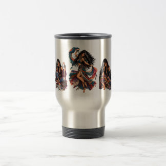 Boho Free Spirit Wildflower Woman Travel Mug