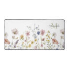 Boho Fresh Watercolor Wildflowers with Monogram